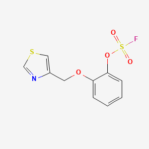 molecular formula C10H8FNO4S2 B2769823 4-[(2-Fluorosulfonyloxyphenoxy)methyl]-1,3-thiazole CAS No. 2411250-06-9