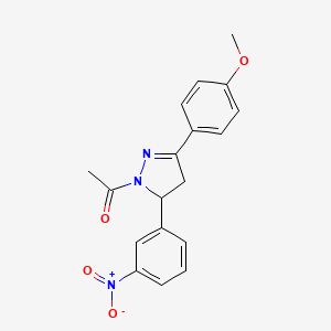 1-(3-(4-methoxyphenyl)-5-(3-nitrophenyl)-4,5-dihydro-1H-pyrazol-1-yl)ethanone