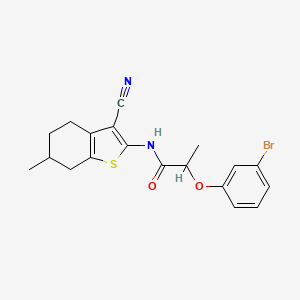 molecular formula C19H19BrN2O2S B2769834 2-(3-溴苯氧基)-N-(3-氰基-6-甲基-4,5,6,7-四氢-1-苯并噻吩-2-基)丙酰胺 CAS No. 632290-05-2