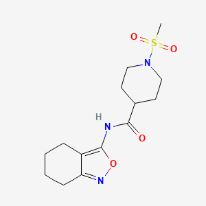 molecular formula C14H21N3O4S B2769836 1-(methylsulfonyl)-N-(4,5,6,7-tetrahydrobenzo[c]isoxazol-3-yl)piperidine-4-carboxamide CAS No. 1070959-29-3