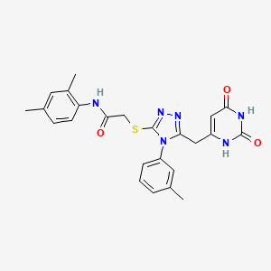 molecular formula C24H24N6O3S B2769842 N-(2,4-dimethylphenyl)-2-((5-((2,6-dioxo-1,2,3,6-tetrahydropyrimidin-4-yl)methyl)-4-(m-tolyl)-4H-1,2,4-triazol-3-yl)thio)acetamide CAS No. 852047-52-0
