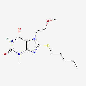 7-(2-methoxyethyl)-3-methyl-8-(pentylthio)-1H-purine-2,6(3H,7H)-dione