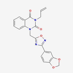 molecular formula C21H16N4O5 B2769866 3-allyl-1-{[3-(1,3-benzodioxol-5-yl)-1,2,4-oxadiazol-5-yl]methyl}quinazoline-2,4(1H,3H)-dione CAS No. 1207023-93-5