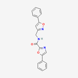 molecular formula C20H15N3O3 B2769868 5-phenyl-N-((5-phenylisoxazol-3-yl)methyl)oxazole-2-carboxamide CAS No. 1209388-48-6