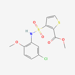 molecular formula C13H12ClNO5S2 B2769873 甲基-3-[(5-氯-2-甲氧基苯基)磺酰氨基]噻吩-2-甲酸酯 CAS No. 899726-63-7