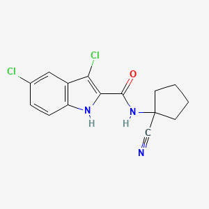 molecular formula C15H13Cl2N3O B2769875 3,5-dichloro-N-(1-cyanocyclopentyl)-1H-indole-2-carboxamide CAS No. 1394648-08-8