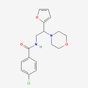 molecular formula C17H19ClN2O3 B2769884 4-氯-N-(2-(呋喃-2-基)-2-吗啉基乙基)苯甲酰胺 CAS No. 877631-16-8