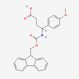 molecular formula C26H25NO5 B2769888 4-(9H-芴-9-基甲氧羰基氨基)-4-(4-甲氧基苯基)丁酸 CAS No. 2137916-90-4