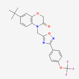 molecular formula C22H20F3N3O4 B2769890 7-tert-butyl-4-({3-[4-(trifluoromethoxy)phenyl]-1,2,4-oxadiazol-5-yl}methyl)-2H-1,4-benzoxazin-3(4H)-one CAS No. 1358941-45-3