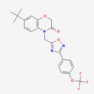 molecular formula C22H20F3N3O4 B2769890 7-tert-butyl-4-({3-[4-(trifluoromethoxy)phenyl]-1,2,4-oxadiazol-5-yl}methyl)-3,4-dihydro-2H-1,4-benzoxazin-3-one CAS No. 1358941-45-3