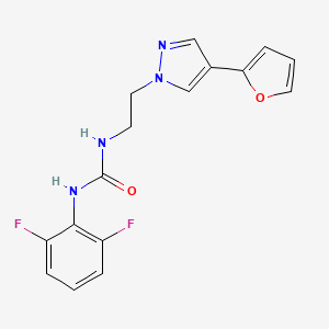 molecular formula C16H14F2N4O2 B2769892 1-(2,6-difluorophenyl)-3-(2-(4-(furan-2-yl)-1H-pyrazol-1-yl)ethyl)urea CAS No. 2034512-85-9