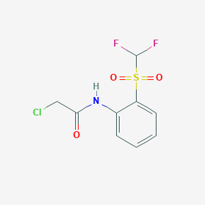 molecular formula C9H8ClF2NO3S B2769893 2-氯-N-(2-二氟甲磺酰苯基)乙酰胺 CAS No. 930395-65-6