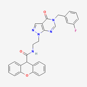 molecular formula C28H22FN5O3 B2769894 N-(2-(5-(3-fluorobenzyl)-4-oxo-4,5-dihydro-1H-pyrazolo[3,4-d]pyrimidin-1-yl)ethyl)-9H-xanthene-9-carboxamide CAS No. 922045-12-3