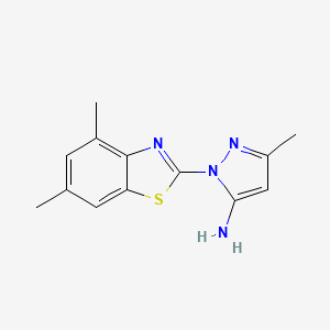 molecular formula C13H14N4S B2769901 1-(4,6-二甲基苯并[d]噻唑-2-基)-3-甲基-1H-吡唑-5-胺 CAS No. 1266829-81-5