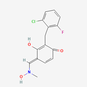 molecular formula C15H13ClFNO3 B2769902 (Z)-({3-[(2-chloro-6-fluorophenyl)methyl]-2,4-dihydroxyphenyl}methylidene)(methyl)oxidoazanium CAS No. 478257-95-3