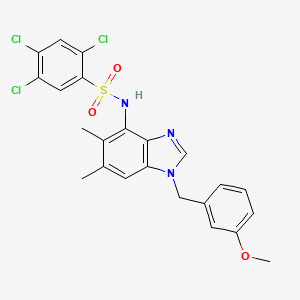 molecular formula C23H20Cl3N3O3S B2769903 2,4,5-三氯-N-[1-(3-甲氧基苯基)-5,6-二甲基-1H-1,3-苯并咪唑-4-基]苯磺酰胺 CAS No. 338964-31-1