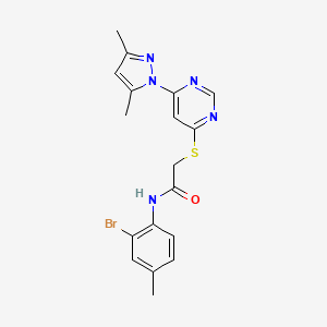 molecular formula C18H18BrN5OS B2769908 N-(2-bromo-4-methylphenyl)-2-((6-(3,5-dimethyl-1H-pyrazol-1-yl)pyrimidin-4-yl)thio)acetamide CAS No. 1251604-25-7