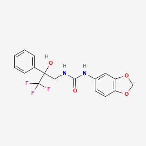 molecular formula C17H15F3N2O4 B2769909 1-(Benzo[d][1,3]dioxol-5-yl)-3-(3,3,3-trifluoro-2-hydroxy-2-phenylpropyl)urea CAS No. 1351649-21-2