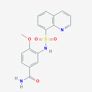 4-Methoxy-3-[(8-quinolinylsulfonyl)amino]benzamide