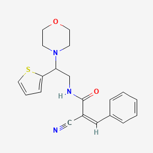 (Z)-2-Cyano-N-(2-morpholin-4-yl-2-thiophen-2-ylethyl)-3-phenylprop-2-enamide