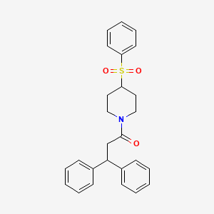 3,3-Diphenyl-1-(4-(phenylsulfonyl)piperidin-1-yl)propan-1-one