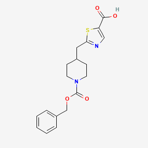 molecular formula C18H20N2O4S B2769914 2-[(1-Phenylmethoxycarbonylpiperidin-4-yl)methyl]-1,3-thiazole-5-carboxylic acid CAS No. 2287342-80-5