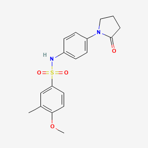 molecular formula C18H20N2O4S B2769915 4-甲氧基-3-甲基-N-(4-(2-氧代吡咯啉-1-基)苯基)苯磺酰胺 CAS No. 942012-54-6