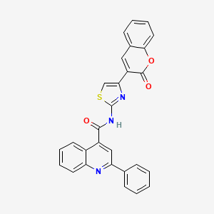 N-(4-(2-oxo-2H-chromen-3-yl)thiazol-2-yl)-2-phenylquinoline-4-carboxamide
