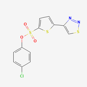 molecular formula C12H7ClN2O3S3 B2769922 4-Chlorophenyl 5-(1,2,3-thiadiazol-4-yl)-2-thiophenesulfonate CAS No. 338400-15-0