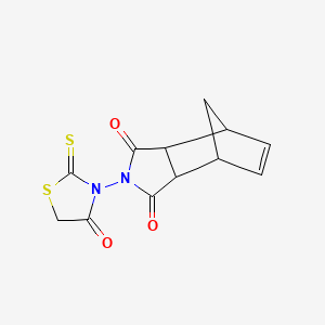 molecular formula C12H10N2O3S2 B2769923 4-(4-Oxo-2-sulfanylidene-1,3-thiazolidin-3-yl)-4-azatricyclo[5.2.1.0^{2,6}]dec-8-ene-3,5-dione CAS No. 301298-66-8