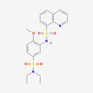 molecular formula C20H23N3O5S2 B276993 N-{5-[(diethylamino)sulfonyl]-2-methoxyphenyl}-8-quinolinesulfonamide 