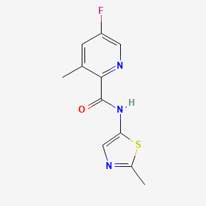 molecular formula C11H10FN3OS B2769933 5-fluoro-3-methyl-N-(2-methyl-1,3-thiazol-5-yl)pyridine-2-carboxamide CAS No. 2415633-17-7