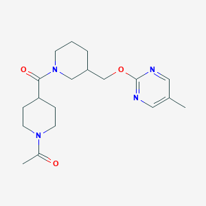 1-[4-[3-[(5-Methylpyrimidin-2-yl)oxymethyl]piperidine-1-carbonyl]piperidin-1-yl]ethanone
