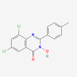 molecular formula C15H10Cl2N2O2 B2769948 6,8-dichloro-3-hydroxy-2-(4-methylphenyl)-4(3H)-quinazolinone CAS No. 338774-55-3