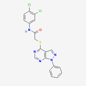molecular formula C19H13Cl2N5OS B2769951 N-(3,4-dichlorophenyl)-2-(1-phenylpyrazolo[3,4-d]pyrimidin-4-yl)sulfanylacetamide CAS No. 849032-61-7