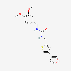molecular formula C19H20N2O4S B2769962 1-[(3,4-Dimethoxyphenyl)methyl]-3-[[4-(furan-3-yl)thiophen-2-yl]methyl]urea CAS No. 2379978-65-9