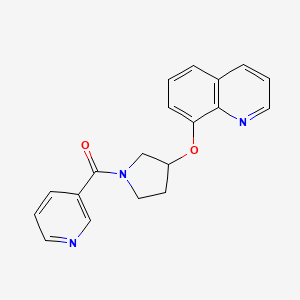 molecular formula C19H17N3O2 B2769965 吡啶-3-基(3-(喹啉-8-氧基)吡咯烷-1-基)甲酮 CAS No. 2034276-81-6