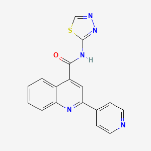 molecular formula C17H11N5OS B2769967 2-(pyridin-4-yl)-N-(1,3,4-thiadiazol-2-yl)quinoline-4-carboxamide CAS No. 750610-26-5