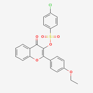 molecular formula C23H17ClO6S B2769968 2-(4-Ethoxyphenyl)-4-oxochromen-3-yl 4-chlorobenzenesulfonate CAS No. 298215-03-9