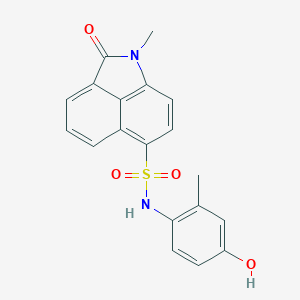 molecular formula C19H16N2O4S B276997 N-(4-hydroxy-2-methylphenyl)-1-methyl-2-oxo-1,2-dihydrobenzo[cd]indole-6-sulfonamide 