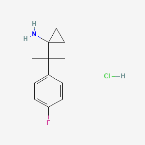 molecular formula C12H17ClFN B2769988 1-[2-(4-Fluorophenyl)propan-2-yl]cyclopropan-1-amine hydrochloride CAS No. 1909324-92-0