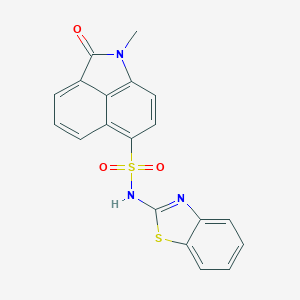 molecular formula C19H13N3O3S2 B277000 N-(1,3-benzothiazol-2-yl)-1-methyl-2-oxo-1,2-dihydrobenzo[cd]indole-6-sulfonamide 