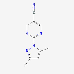 molecular formula C10H9N5 B2770002 2-(3,5-dimethyl-1H-pyrazol-1-yl)-5-pyrimidinecarbonitrile CAS No. 321385-84-6