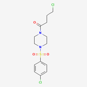 molecular formula C14H18Cl2N2O3S B2770006 4-Chloro-1-[4-(4-chlorophenyl)sulfonylpiperazin-1-yl]butan-1-one CAS No. 731815-63-7