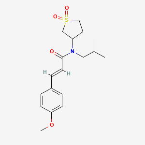 molecular formula C18H25NO4S B2770008 (E)-N-(1,1-dioxidotetrahydrothiophen-3-yl)-N-isobutyl-3-(4-methoxyphenyl)acrylamide CAS No. 874788-39-3