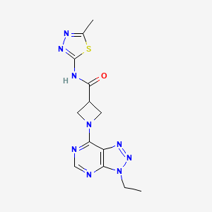 molecular formula C13H15N9OS B2770011 1-(3-乙基-3H-[1,2,3]三唑并[4,5-d]嘧啶-7-基)-N-(5-甲基-1,3,4-噻二唑-2-基)吖唑啉-3-羧酰胺 CAS No. 1448063-44-2