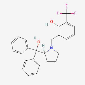 molecular formula C25H24F3NO2 B2770012 (2S)-1-[2-Hydroxy-3-(trifluoromethyl)benzyl]-2alpha-(alpha-hydroxybenzhydryl)pyrrolidine CAS No. 1268725-95-6