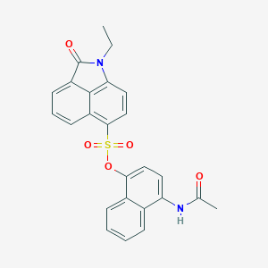 4-(Acetylamino)-1-naphthyl 1-ethyl-2-oxo-1,2-dihydrobenzo[cd]indole-6-sulfonate