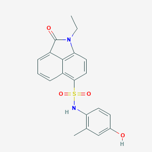 molecular formula C20H18N2O4S B277003 1-ethyl-N-(4-hydroxy-2-methylphenyl)-2-oxo-1,2-dihydrobenzo[cd]indole-6-sulfonamide 