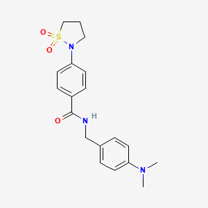 molecular formula C19H23N3O3S B2770038 N-(4-(dimethylamino)benzyl)-4-(1,1-dioxidoisothiazolidin-2-yl)benzamide CAS No. 899976-64-8